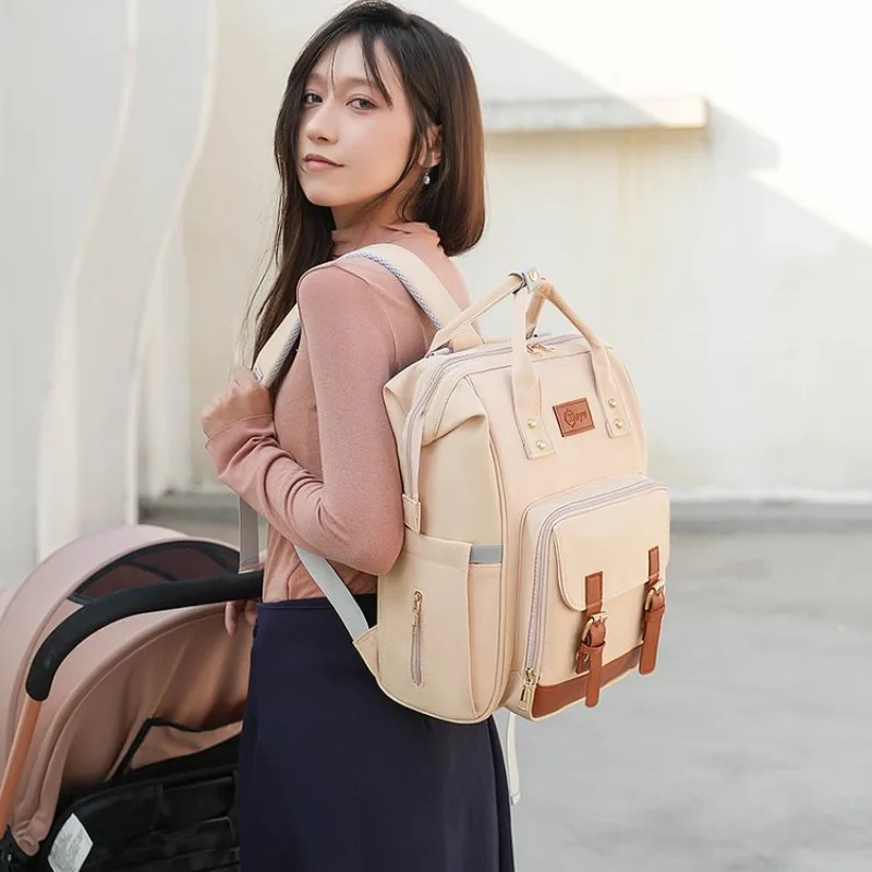 high-end-diaper-bag-minimalist-unique-leisure-business-stylish-tote-purse-for-ladies-leather-solid-color-logo