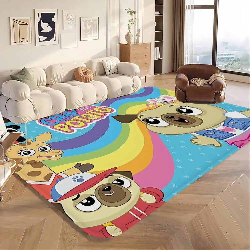 Chip and Potato Floor Mat INS Style Soft Bedroom Floor House Laundry Room Mat Anti-skid Household Carpets