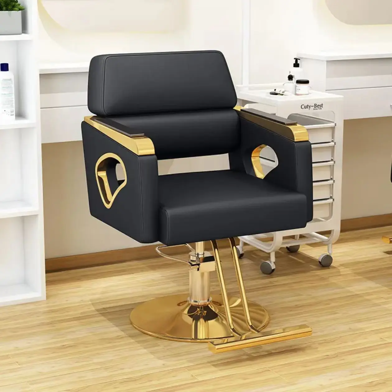

High Quality Multifunctional Synthetic Leather Iron Frame Beauty Salon Barber Chair for Barbershop with Reclining Feature