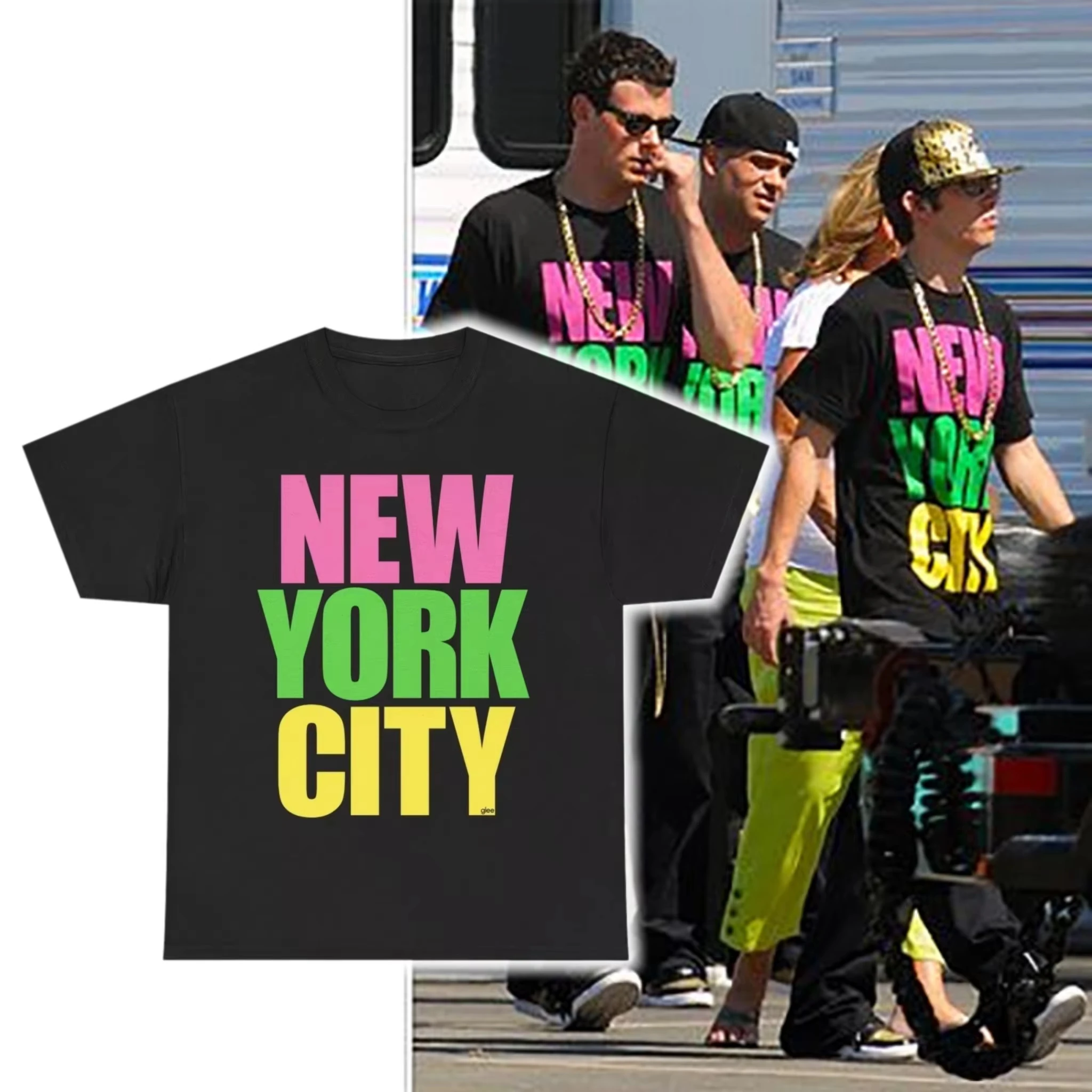 Hot Sale Ladies Glee New York City Same Style Graphic Print T-shirt Men Women O-Neck Streetwear Y2K Loose Casual Oversized Top