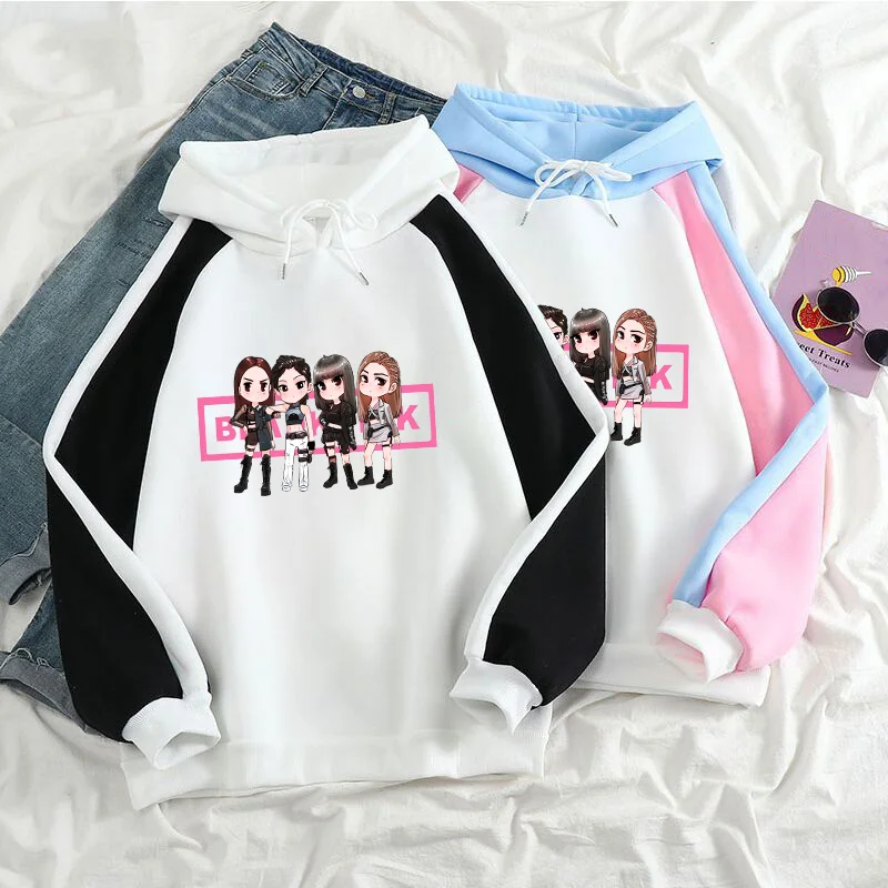 

New fashionable Korean K-pop group pattern hoodie youth casual outdoor sweatshirt Korean Harajuku hoodie tops