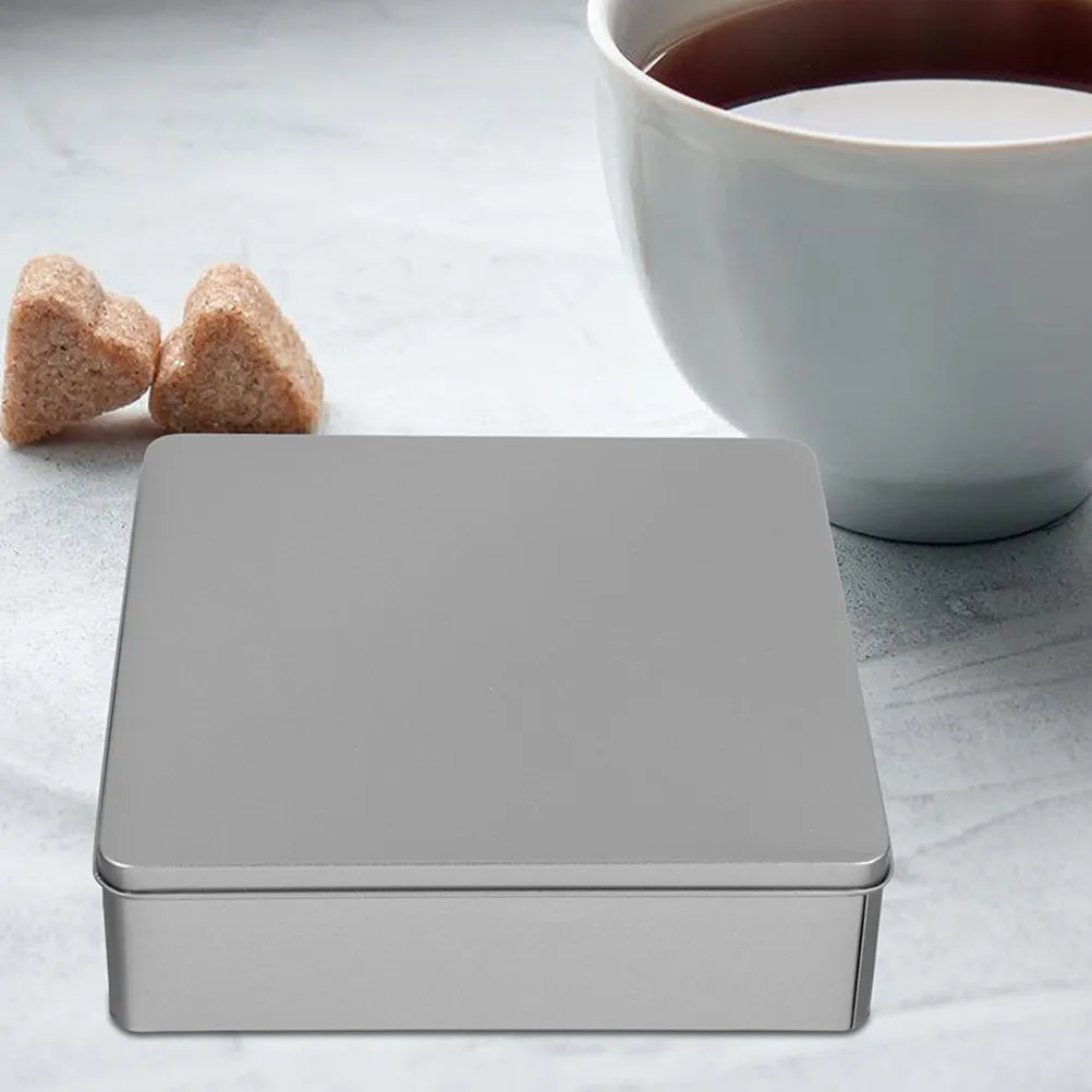 2Pcs Large Capacity Tinplate Storage Box Decorative Metal Cookie Biscuit Tea Storage Tins Airtight Cookie Tins