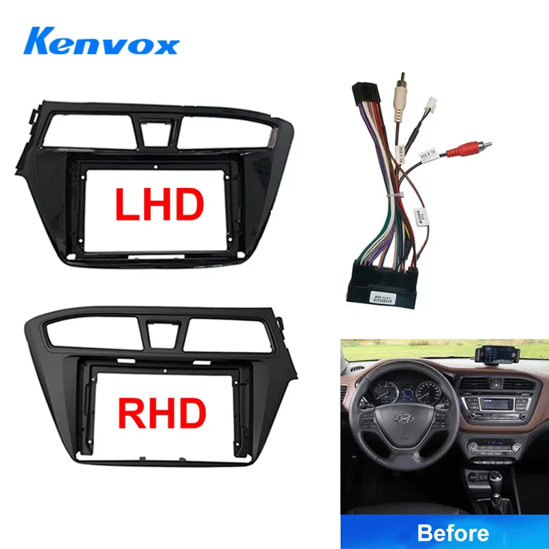 9 Inch Car Radio Fascia For Hyundai I20 2014 -2018 Android MP5 Player Panel Casing Frame 2Din Head Unit Stereo Dash Cover Trim