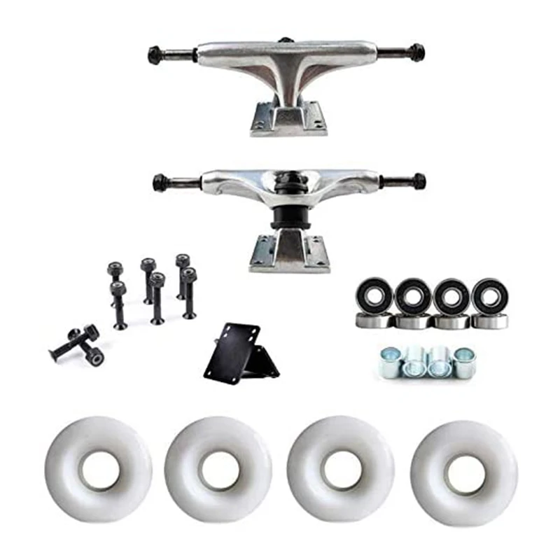 5Inch Skateboard Trucks With 52Mm Wheels ABEC Bearings Combo Set,Skateboard Wheels,Skateboard Bearings,Hardware