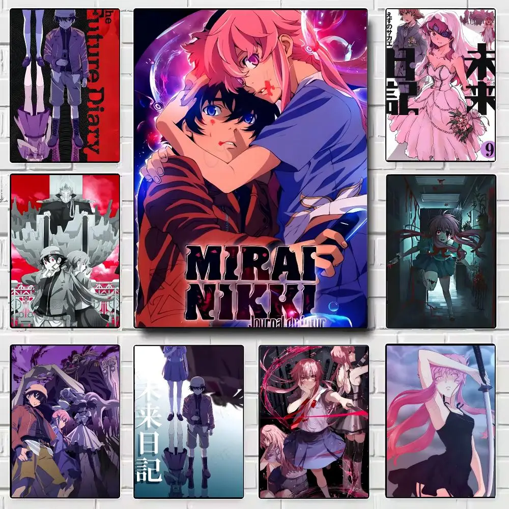 Anime Figure Mirai Nikki The Future Diary Poster Modern Wall Art for Bedroom Living Room Cafe Bar Aesthetic Home Decor Gift