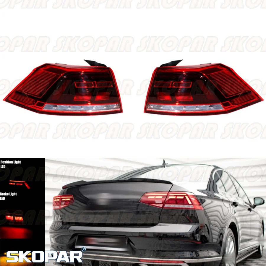 

LED Tail Light For VW Passat B8 PA LHD 2020 2021 2022 2023 2024 Outer Side Rear Brake Lamp Car accessories 3G5945095J 3G5945096J