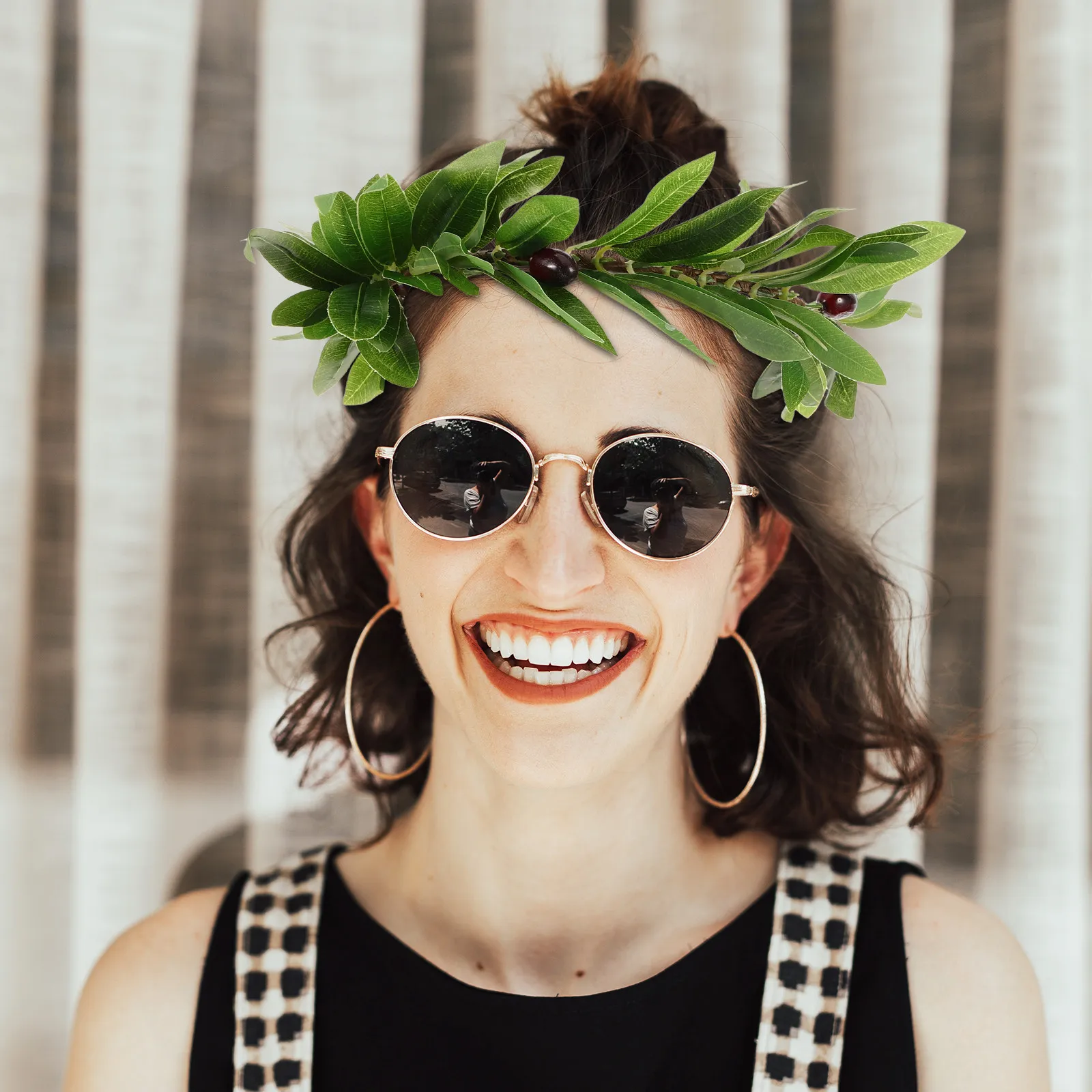 

1 шт. Премиальный ободок для волос с венком из оливковых листьев, удобная повязка на голову с цветами для невесты, вечеринки, маскарада, фестиваля, фотосессии, украшение