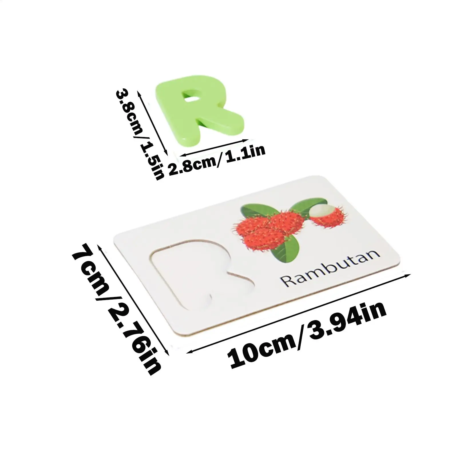 Houten spellingspel Educatief houten fruit Matching leeractiviteiten Zie en spreuk leerspel voor kleuterklas