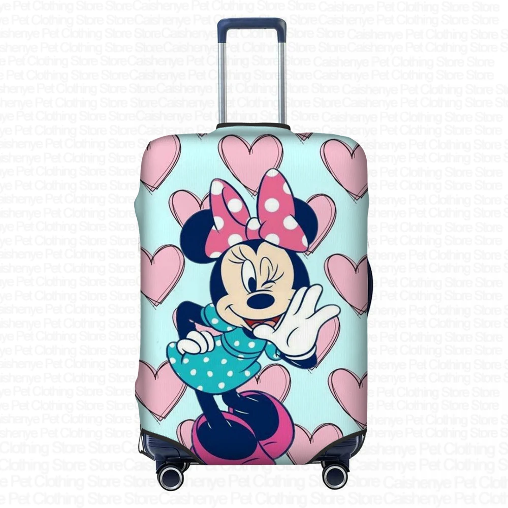 Personalized Girls Travel Accessories Disney Mickey Minnie Cute Pattern Dust-proof Luggage Cover Suitable for 18-28 Inch