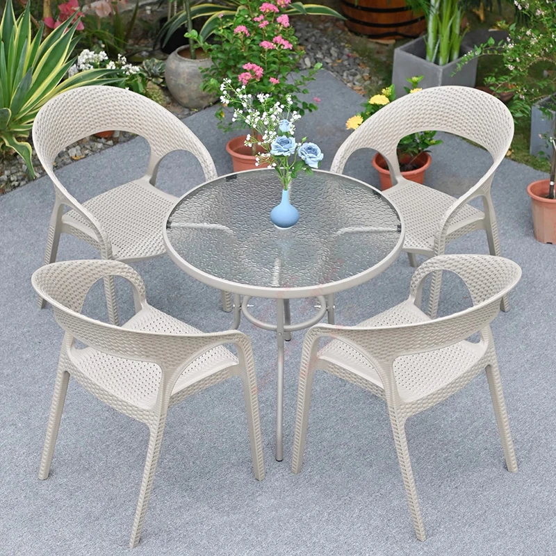 Round Mobile Garden Furniture Sets Coffee Restaurant Outdoor Study Garden Furniture Sets Luxury Mesas De Jantar Home Furniture