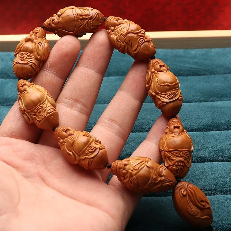 

1.9 Large Seeds Original Seed Olive Nut Eight Treasures Whole Body God of Wealth Bracelet Crafts Stone Carving Pieces Hand