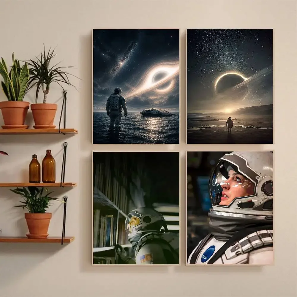I-Interstellar Poster Self-adhesive Art Waterproof Paper Sticker Coffee House Bar Room Wall Decor