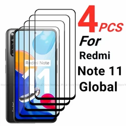 2/4PCS Tempered Glass For Xiaomi Redmi Note 11 Screen Protector Xiaomi Redmi Note 11 Full Glue Cover Film Xiaomi Redmi Note 11