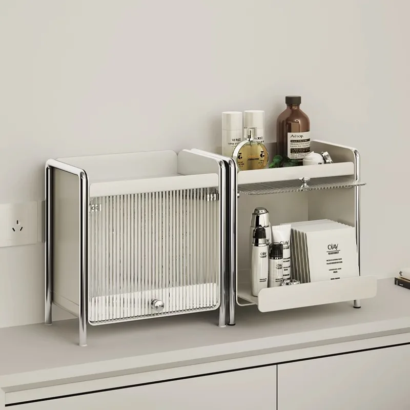 

Cosmetics storage box, drawer-type desktop dust-proof cup rack, double-layer dormitory, good things, skin care products storage