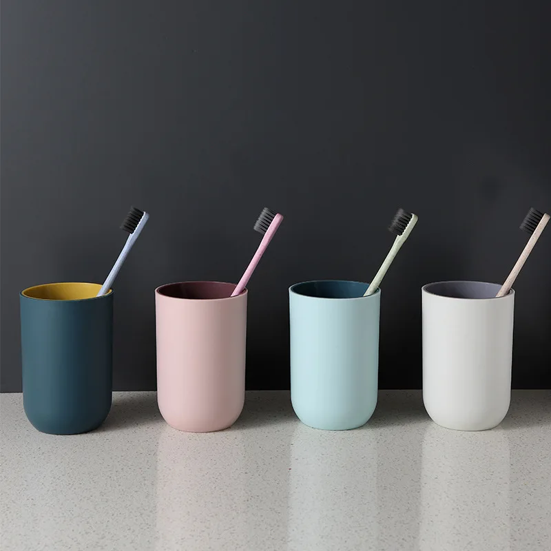 Bathroom Tumblers Good Morning Cup Round Toothbrush Toothpaste Holder Cup Travel Washing Cup Water Mug Bathroom Accessories