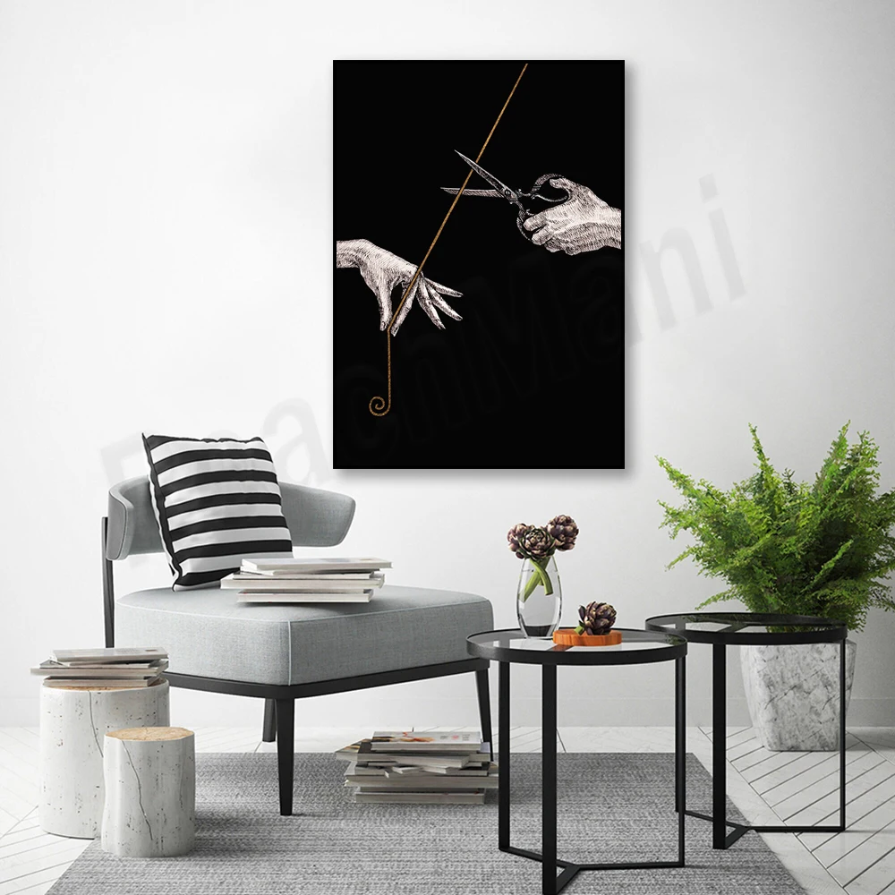 Thread of Life ancient Greek mythology art print, dark college decor, Scissors of Destiny Hercules Scissors canvas poster