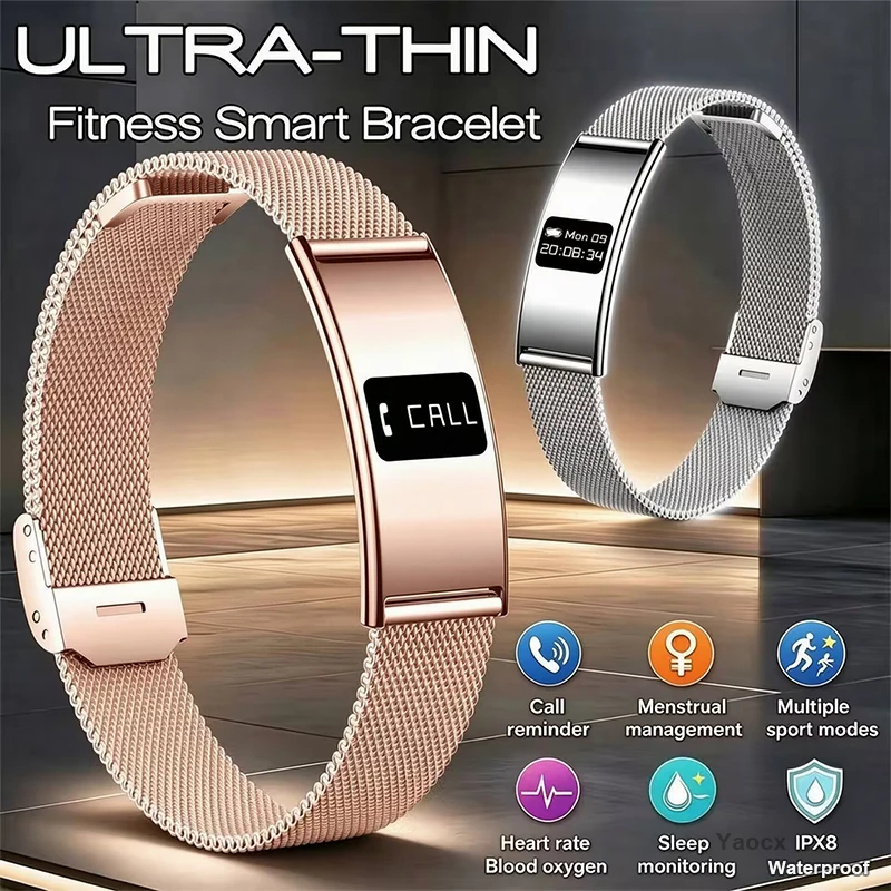 2026 New Arrival Smart Bracelet Heart Rate SpO2 Stress HRV Sleep Monitor Step Counter APP Sync Smart Bracelet for IOS Android