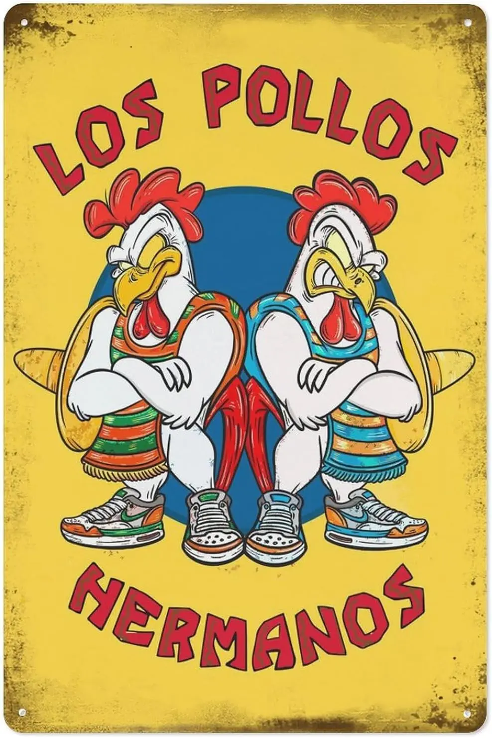 Los Pollos Hermanos Metal Tin Sign Poster 8”×12” Painting Sign Funny Wall Vintage Art Decor Retro Plaque For Home Bar Pub C sign