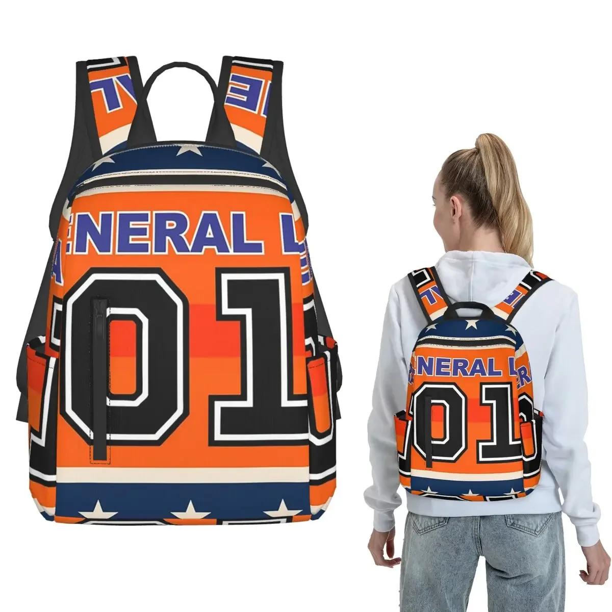 Dukes Of Hazzard Good Ol' Boys Racing Car 01 General Lee Backpack Daypack Kids BookBag School Bag Shoulder Bags for Men Women