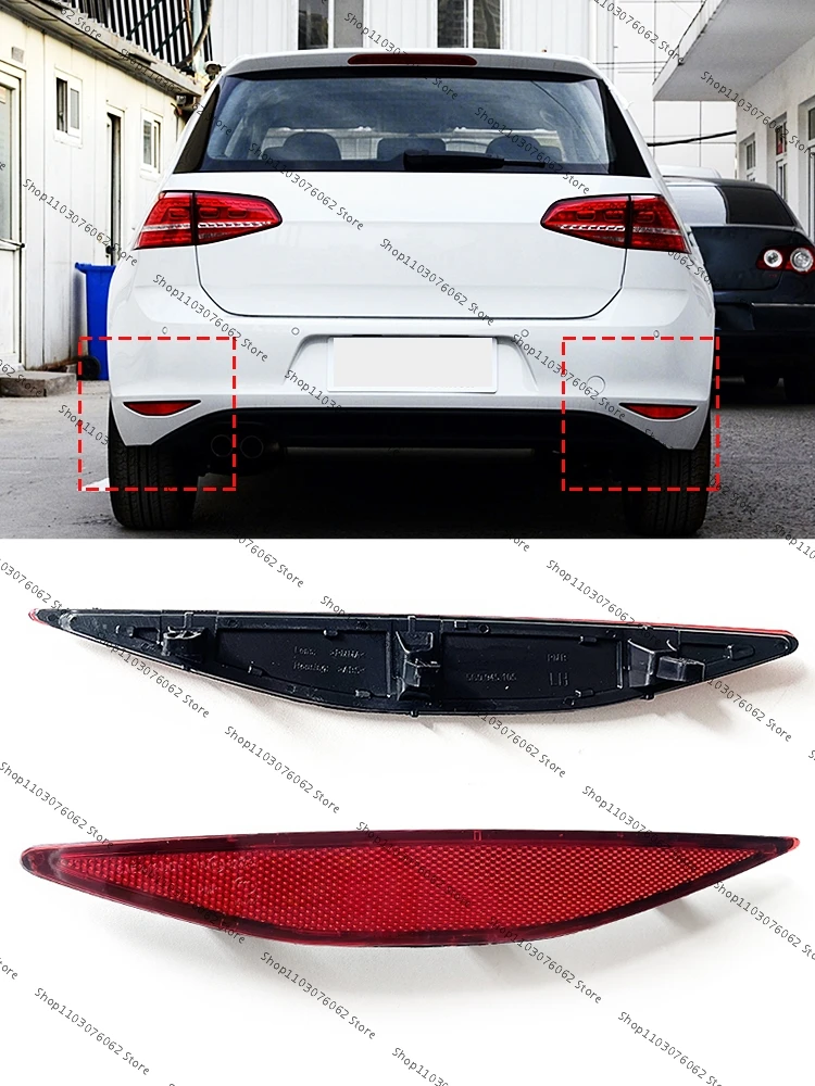 For VW Golf 7 MK7 2014 2015 2016 2017 Red Rear Bumper Reflector Lamps Reflective Strip