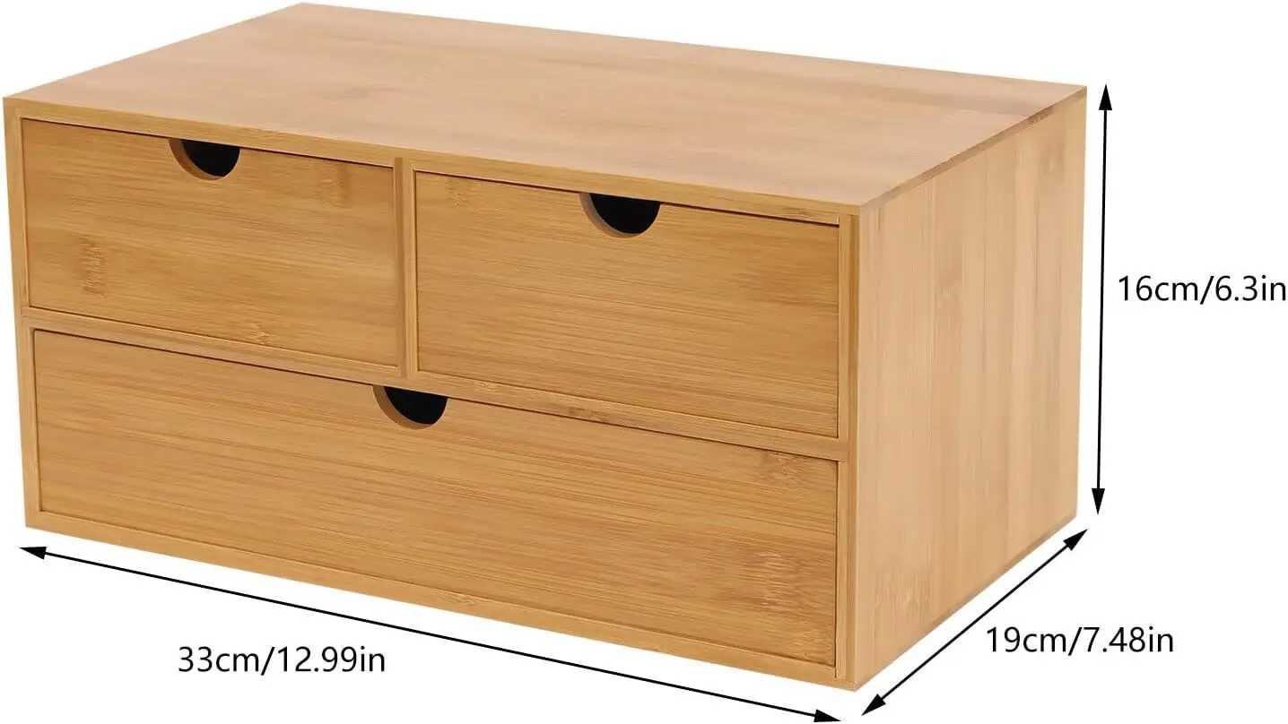 صندوق منظم تخزين الطاولة من الخيزران، منظم مكتب الطاولة Ba