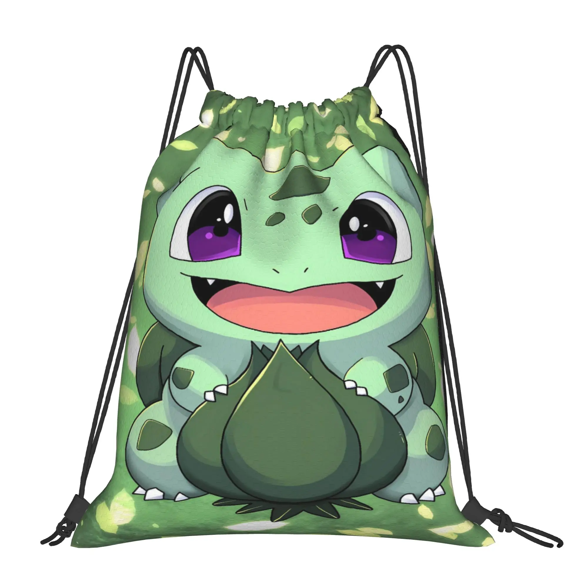 Bulbasaur Cute Manga Drawstring Bag  Foldable Vintage Backpack Sports Travel Sackpack String Bags For Unisex