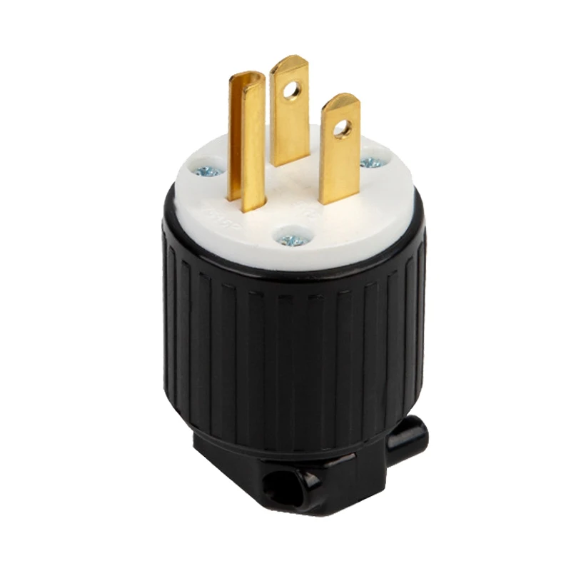 NEMA 5-15P three-pole male US standard three-pin UL high power 15A/125V assembly US and Canada self-wiring plug