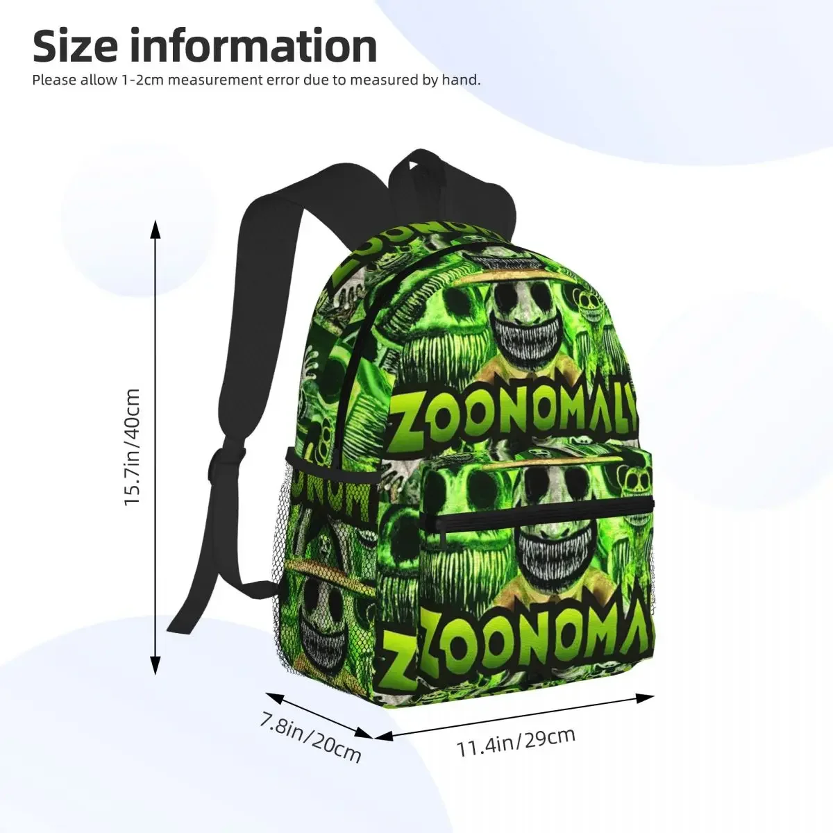 Zoonomaly Cartoon Steam Game Student Backpack School Bag Hiking Travel Daypack for Men Women Fashion Bookbag Shoulder Bags