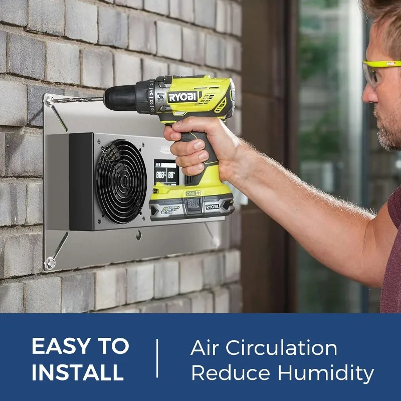 ALORAIR Crawlspace Ventilation Fan, Fan vent with Temperature Humidity Controller, Timing Cycle, Speed Control, 240CFM (Air-out)