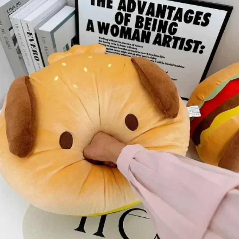 漫画ポチャッコバーガーぬいぐるみパッド入りかわいいクッションスロー枕ハンバーガー装飾子供の誕生日クリスマスギフト
