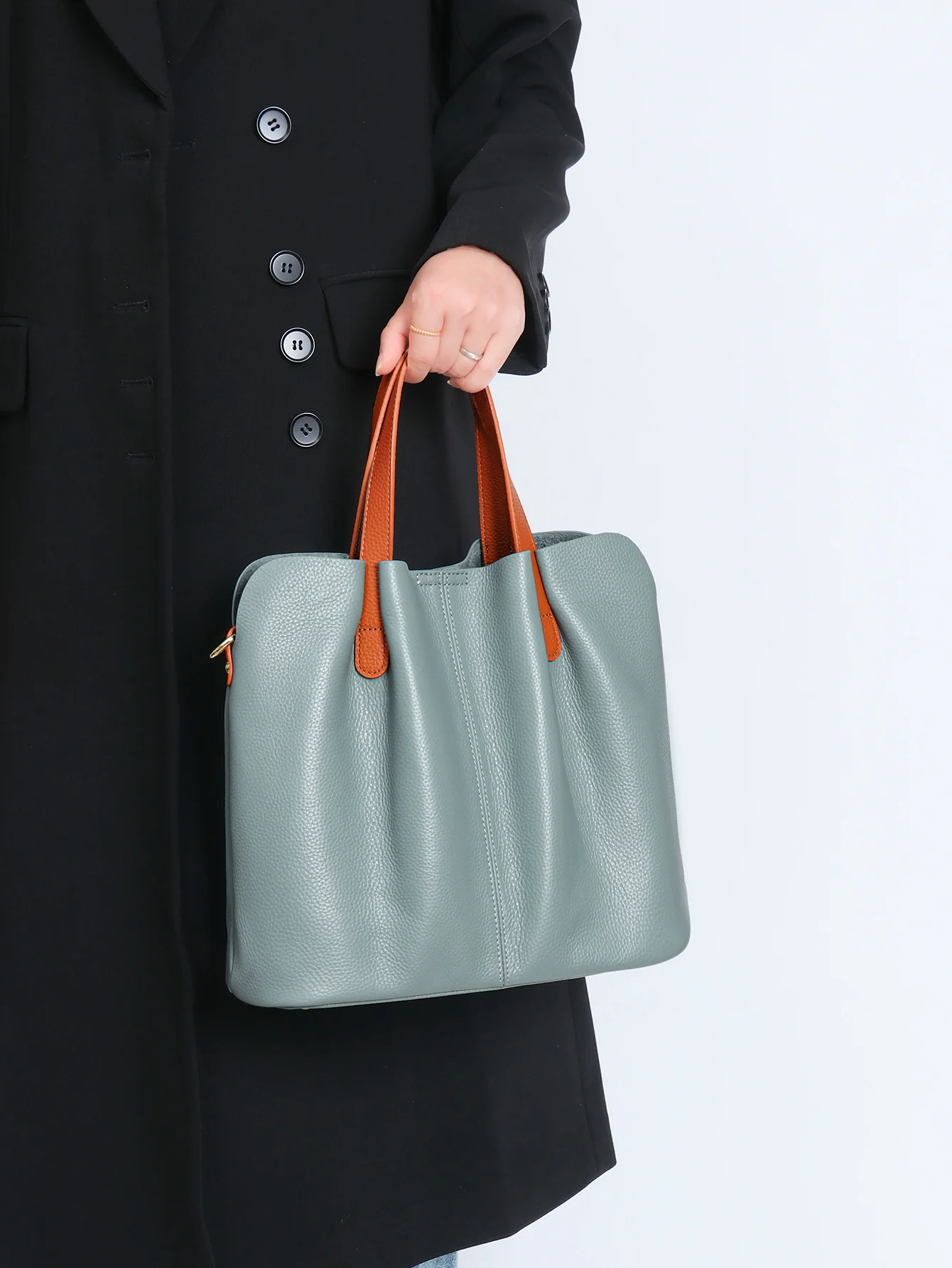 

Женская сумка-тоут большой вместимости, высококачественная сумка из воловьей кожи с верхним слоем, женская сумка через плечо, кожаная сумка через плечо