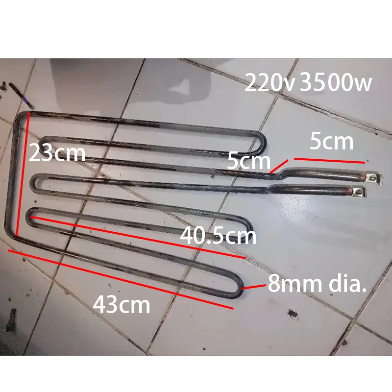 SNDHEATER 220v 9000w DN50 G2" 58mm Thread 300mm length 10mm/12mm Tube Diameter