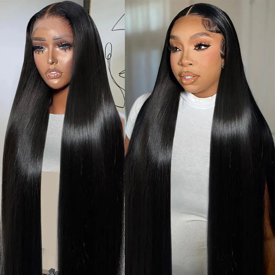 

30 36 Inch 13x4 13x6 HD Transparent Bone Straight Lace Front Wigs 200% Density Brazilian Lace Frontal Human Hair Wigs For Women