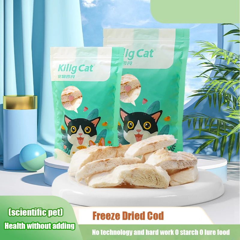 Pet cat snacks freeze-dried cod pieces nutrition fattening bag