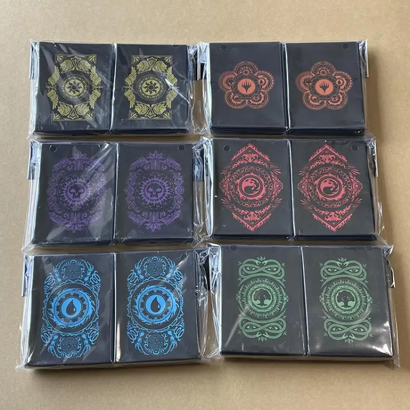 100Pcs/Set 66*91mm Anime Game MagicThe Gathering MTG PTCG Five Kinds Of Color Of Mana Card Sleeve Hobbies Collectibles Gift Toys