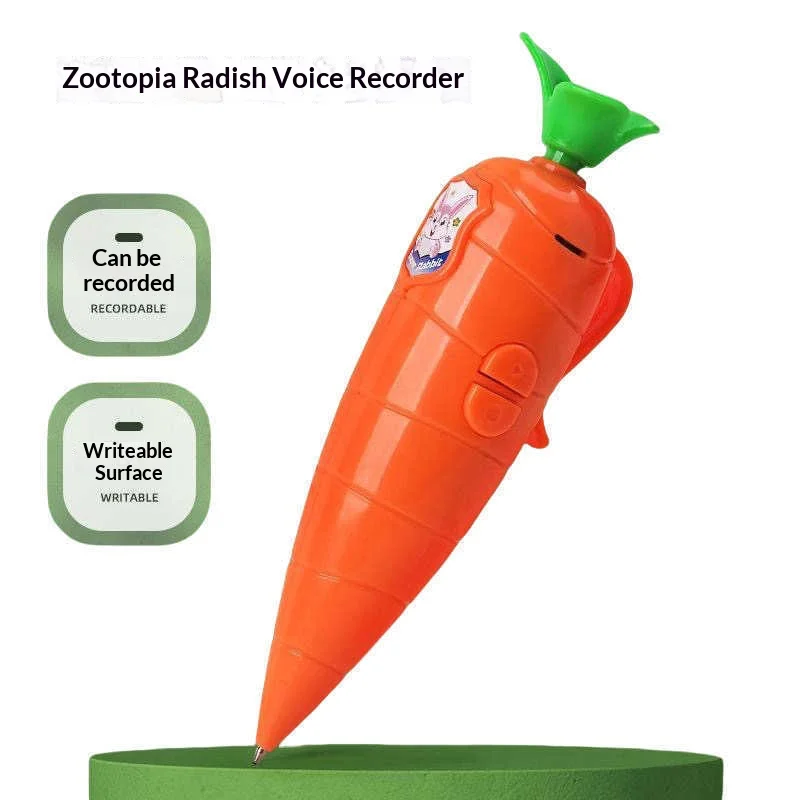 

New Anime Character Crazy Animal Judy Same Treasure Carrot Pen Crazy Animal City Toy Gift Carrot Recording Pen