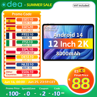 Odea A12 12 Inch Tddi Screen, 2000X1200 2K, Android 14 Tablet, (4+8)12Gb Ram, 128Gb Rom, Unisoc T606, 8 Cores, Mali-G57, 8000Mah, 13Mp+8Mp, Supports Tf up to 1Tb, Type C, Widevine Drm L1 for Netflix