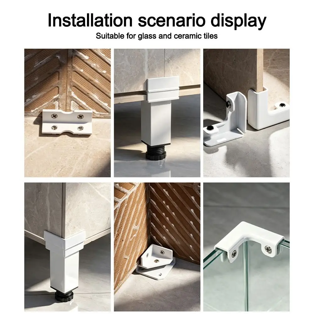 Aluminum Alloy Adjustable Support Leg Bracket White Heavy Duty Glass Tile Fixing Clip Rust Resistant Waterproof