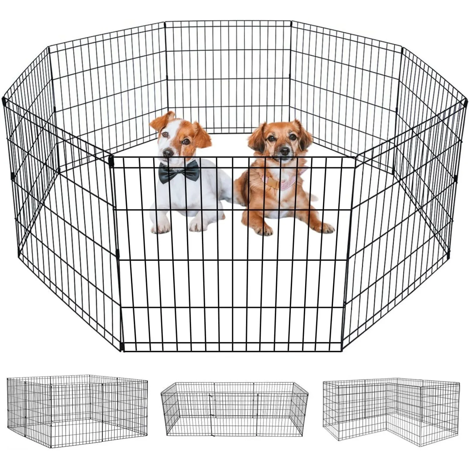 

24"/30"/36"/ 42"/ 48"/ Dog Playpen Crate 8 Panel Fence Pet PlayPen Exercise Cage United States