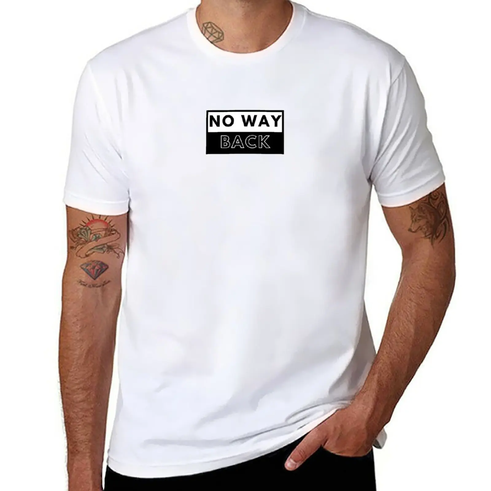 

New NO WAY BACK T-Shirt Short sleeve heavyweight t shirts anime clothes mens big and tall t shirts