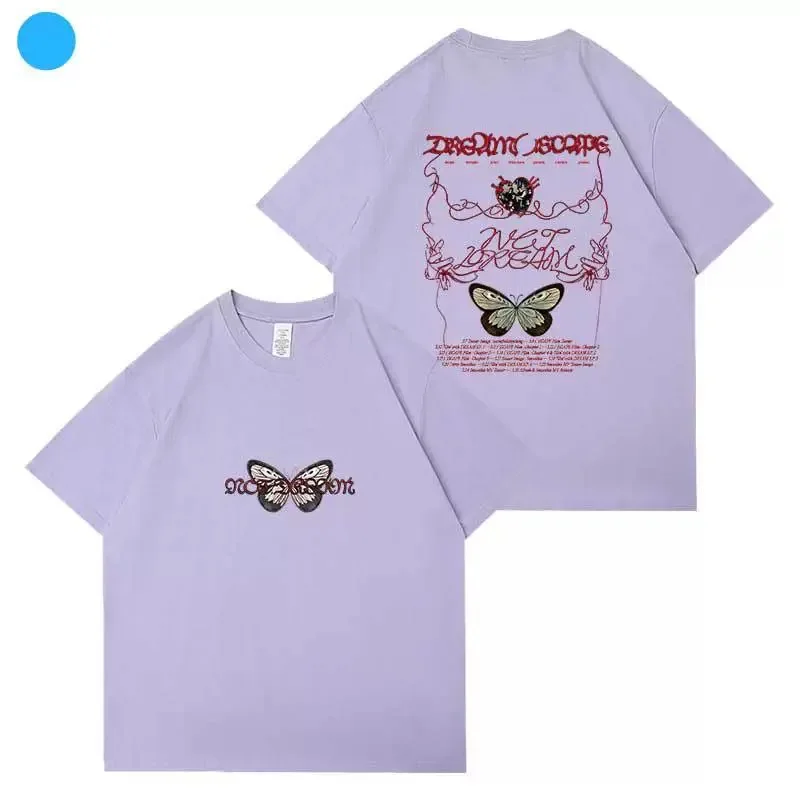 NCT DREAM ألبوم جديد حلم () سكيب تي شيرتات قصيرة الاكمام الأزهار طباعة دعم الملابس طاقم الرقبة غير مخيط الزينة #4