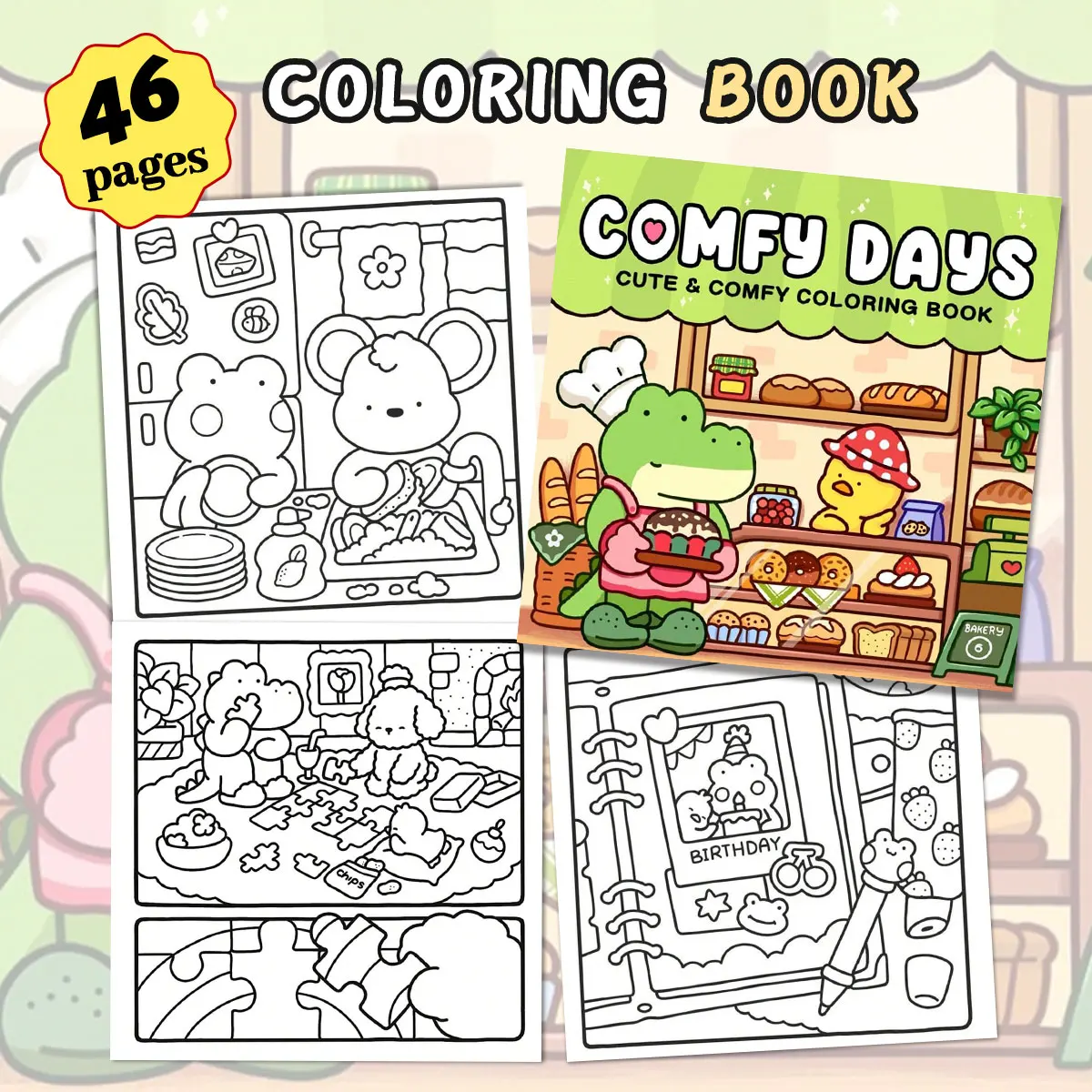 Cute coloring books: "Cozy Time" series, cute themes, charming illustrations, a great choice for relaxing and creative