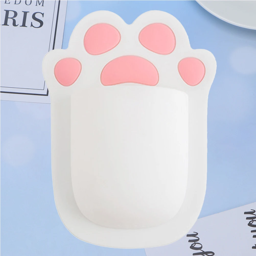 

1pc No Punching Required Wall Mounted Storage Rack Cartoon Claw Shape Toothbrush Holder Bathroom Kitchen Organizer White
