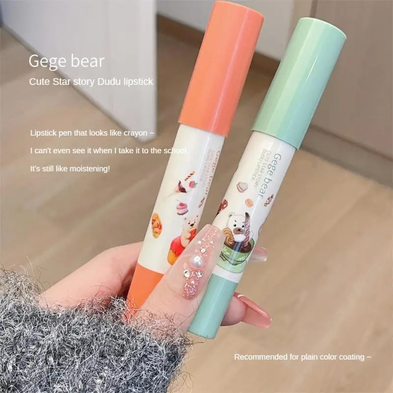 Lipstick Soft Mist Lip Glaze Cute Bear Lips Makeup Lipgloss Lip Contouring Lipstick Pen 6 Color Cosmetics Red Lip Tint