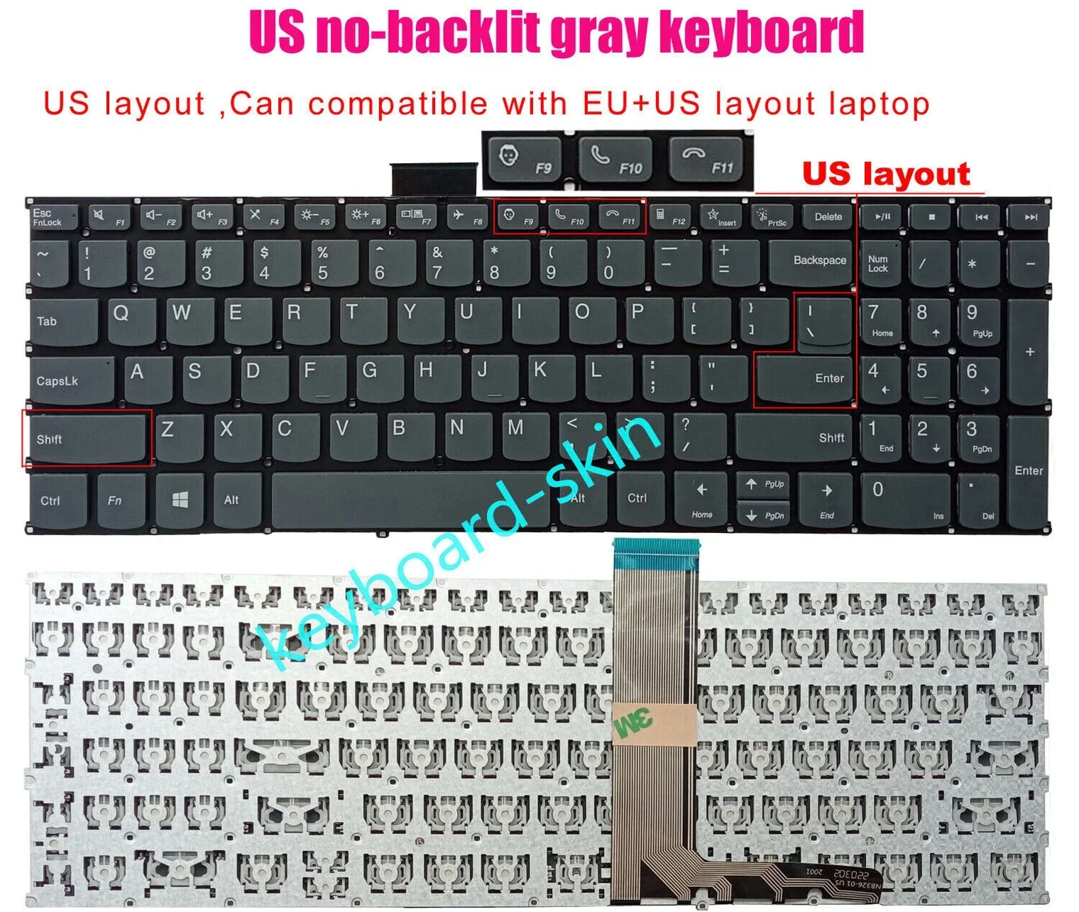 

New US No-Backlit Keyboard For Lenovo ThinkBook 15 G3 ACL,15 G3 ITL,15 G4 ABA Laptop