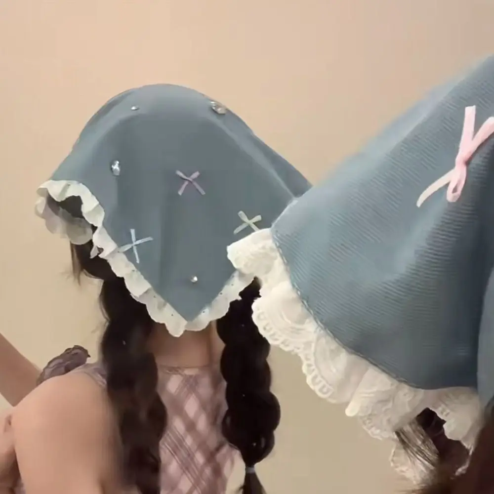 

Кружевная треугольная повязка на голову, французские аксессуары для волос, джинсовый головной убор, тюрбан, весенний головной убор