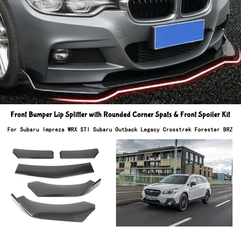 5-Segment Adjustable Front Bumper Lip Splitter Body Kit For Subaru Impreza WRX STI Subaru Outback Legacy Crosstrek Forester BRZ