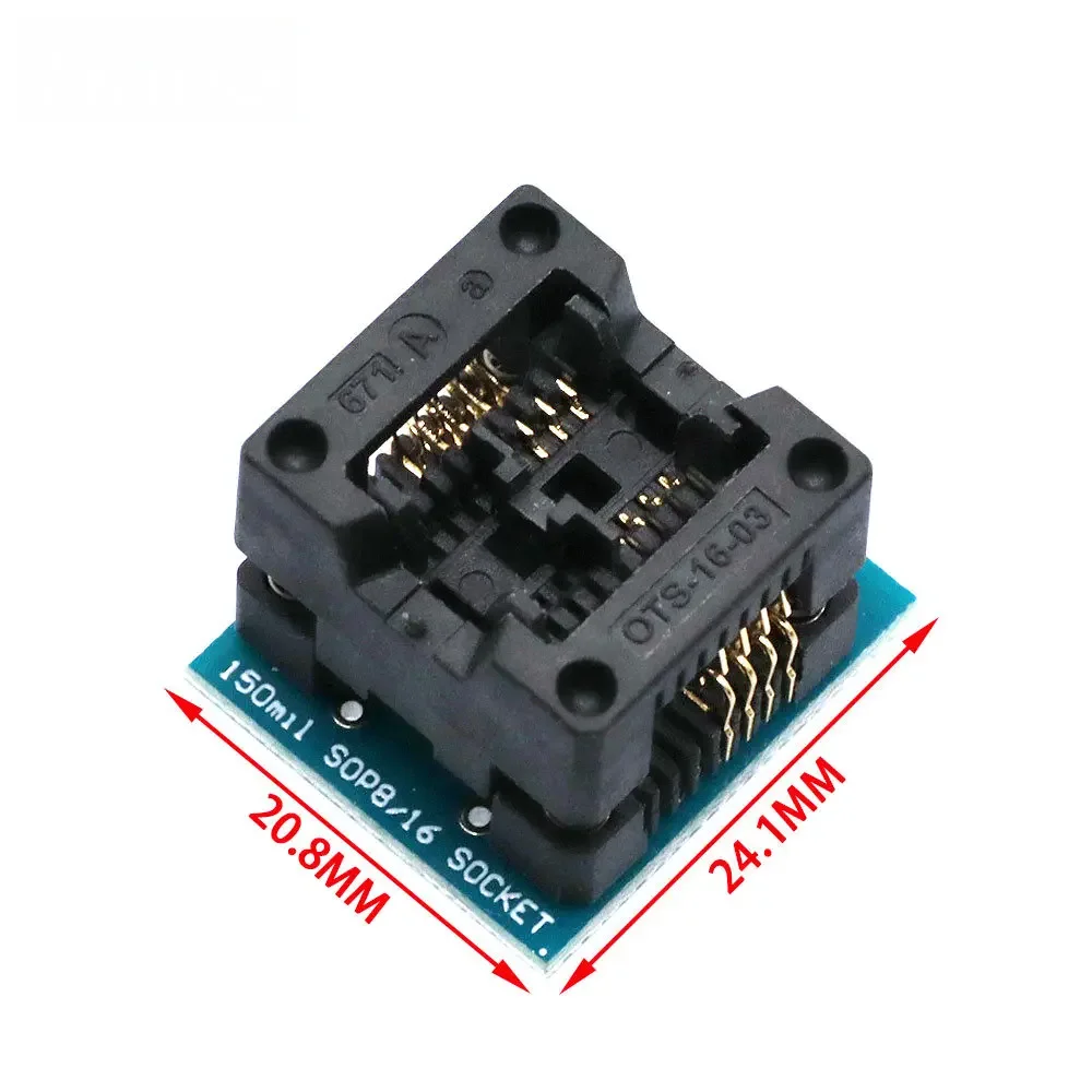 150mil 200mil SOP16 to DIP8 Adapter+SOP8 208mil 209mil Socket Suitable for EZP2010 EZP2013 CH341A TL866CS TL866A Programmer