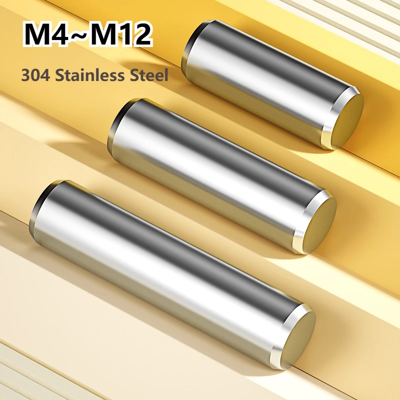 Cylindrical Locating Dowel Pin 304 Stainless Steel Metal Fixing Shaft Lock Pins Round Bar Solid Rod M4 M5 M6 M8 M10 M12