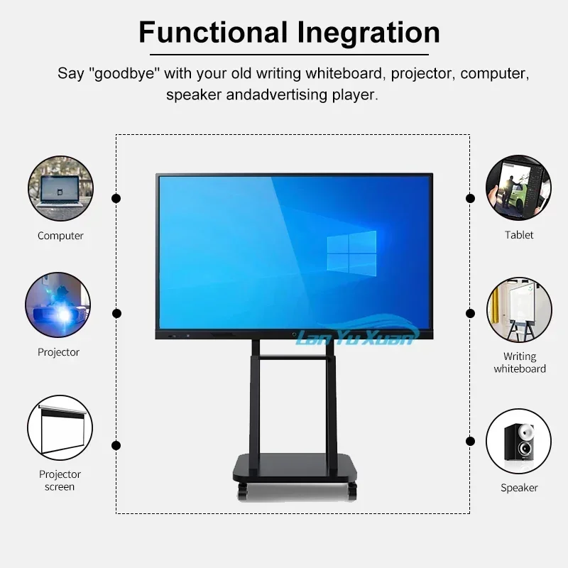 Placa digital inteligente de quadro branco interativo com tela multitoque de 65 polegadas para sala de aula